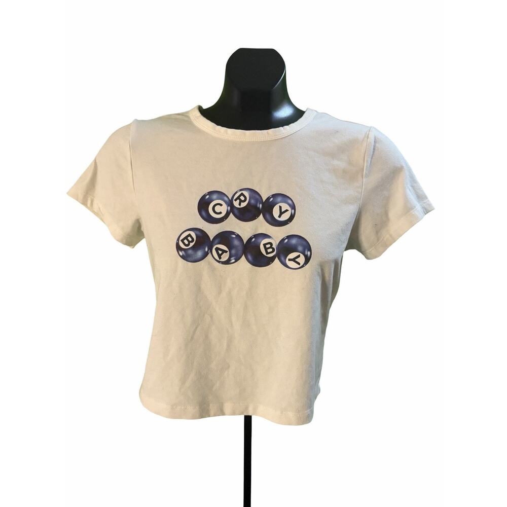 Sunday Retreat “Cry Baby” Graphic Tee – Cream (Size L)